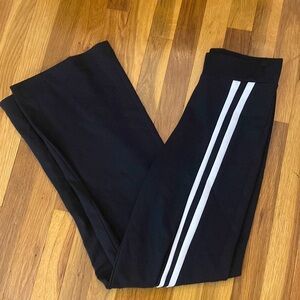 I Love Tyler Madison Women’s Black Yoga Pants With White Stripes Size S